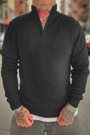 Maglione Mezza Zip Black