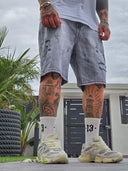 Bermuda Jeans Strappato Grey