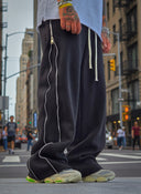 Pantalone Tuta Zip Black