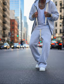 Completo Tuta Felpato Zip Grey