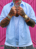 Camicia Mille Righe Sky