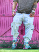Pantalone Cargo Zip White