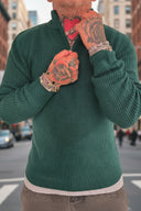 Maglione Mezza Zip Green