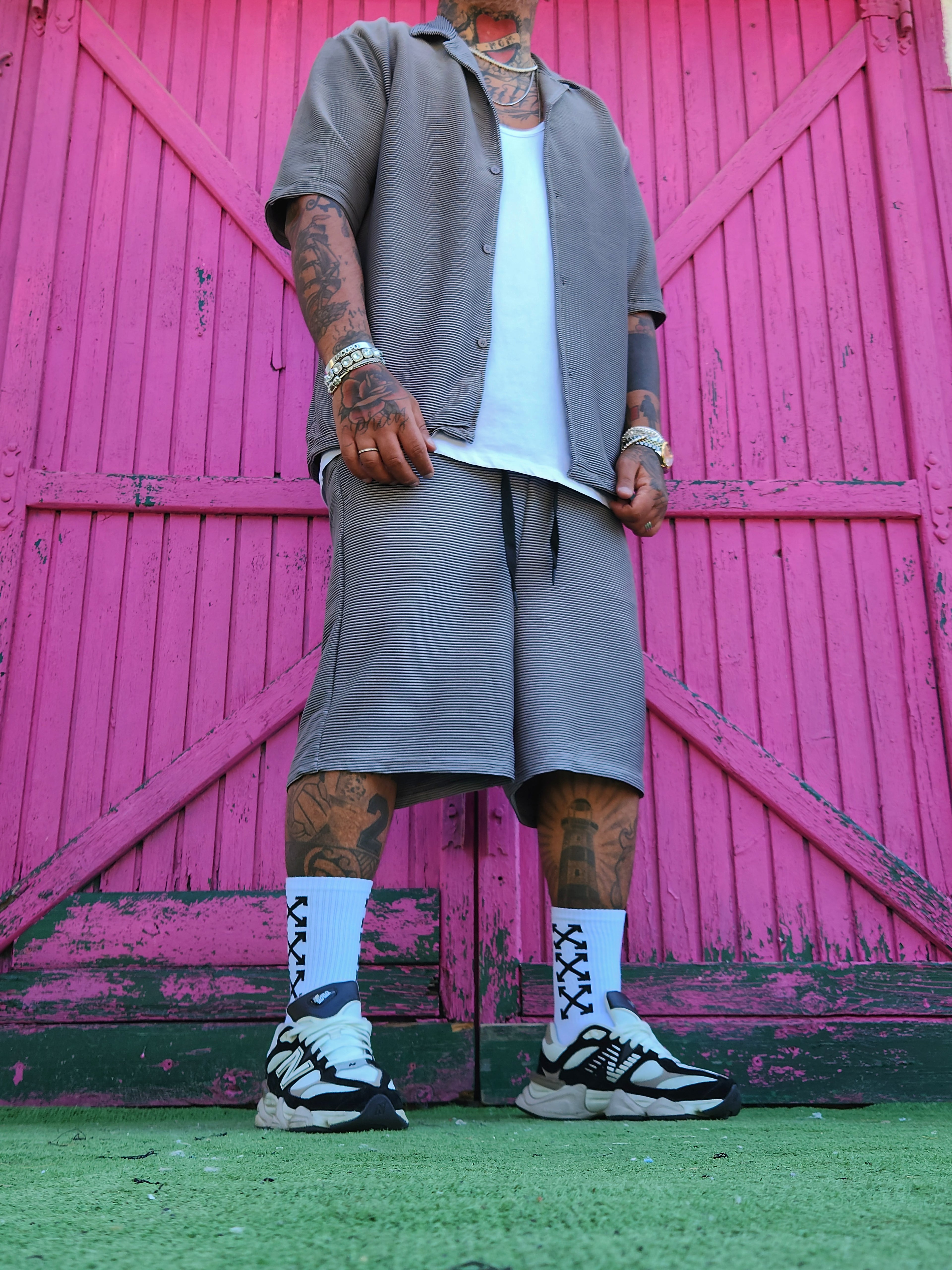 Completo Bali Grey 2 pezzi camicia + bermuda