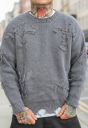 Maglione Cross Sfrangiato Dark Grey