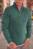 Maglione Mezza Zip Green