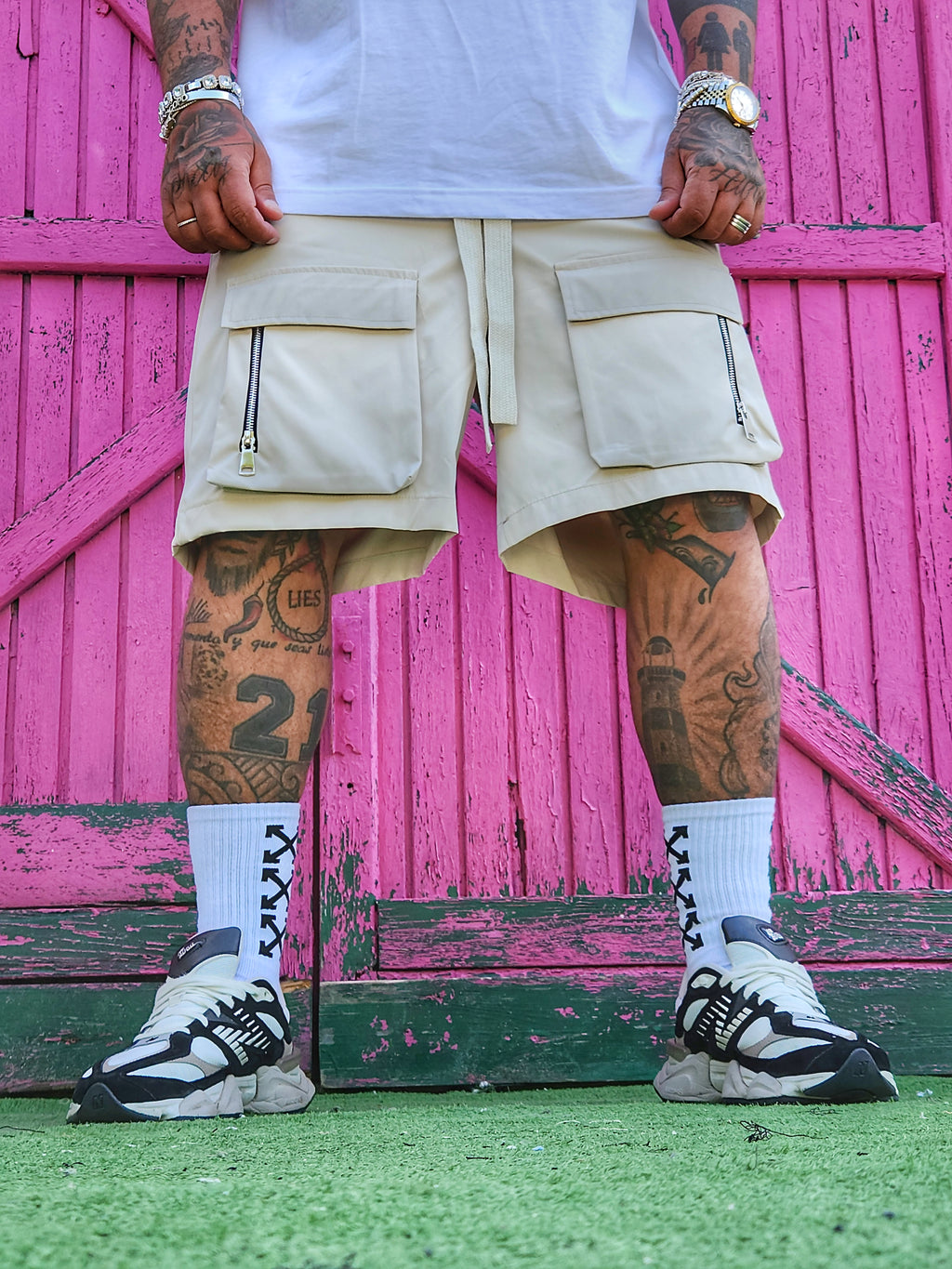 Bermuda Tasconi Zip Beige