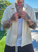Camicia Sfrangiata Beige