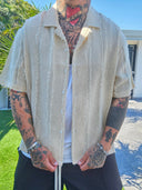 Camicia Sfrangiata Beige