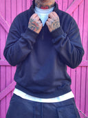 Felpa Mezza Zip Black