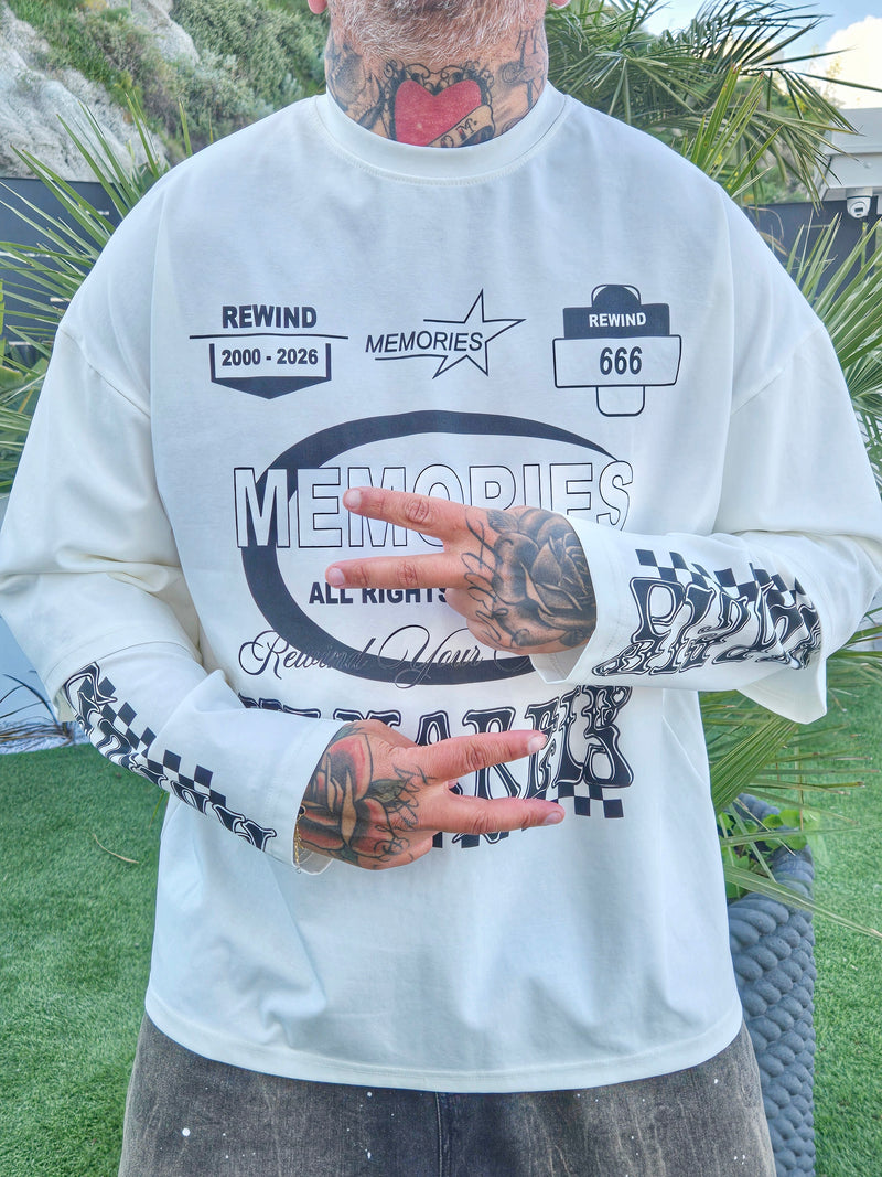 T-Shirt Raglan Memories White