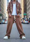 Completo Tuta Felpato Zip Cacao