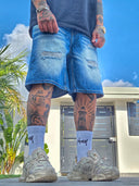 Bermuda Jeans Strappato Paint