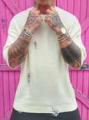 T-Shirt Maglina Sfrangiata Cream
