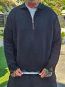 Polo Maglina Mezza Zip Black