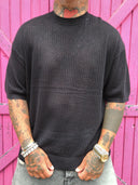 T-Shirt Maglina Traforata Paris Black