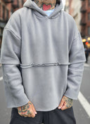 Felpa Taglio Vivo Cemento