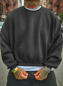 Felpa Girocollo Cropped