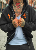 Felpa Zip Abraham Cross Black