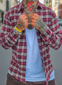 Camicia Quadri Bordeaux