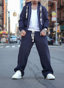 Completo Tuta Felpato Zip Black