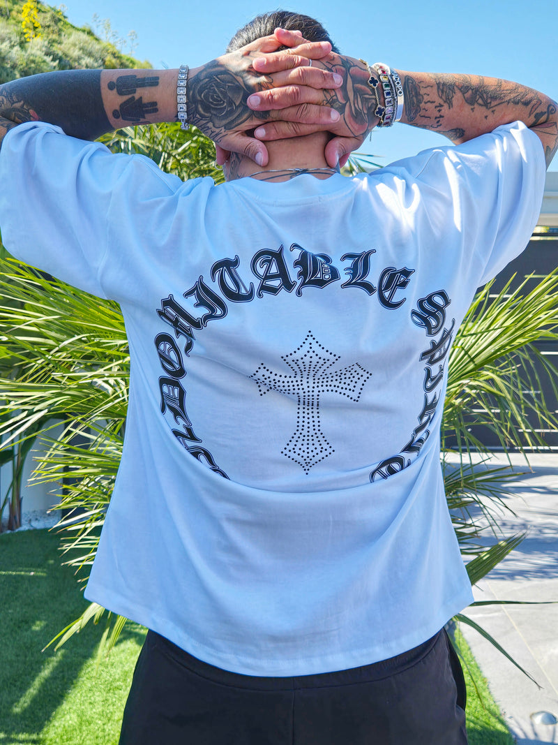T-Shirt Diamond Cross White