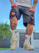 Bermuda Jeans Strappato Black