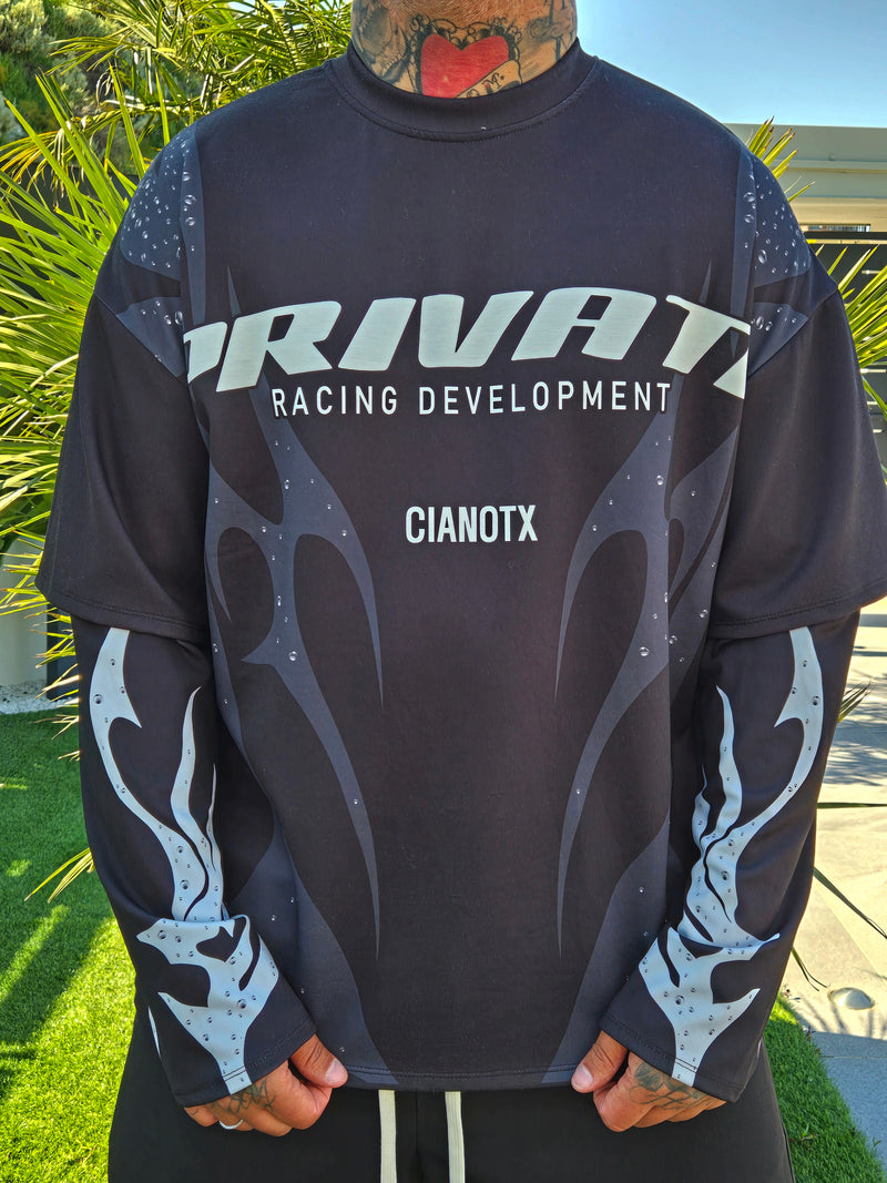 T-Shirt Raglan Private Deluxe Black