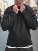 Maglione Girocollo Sfrangiato Black