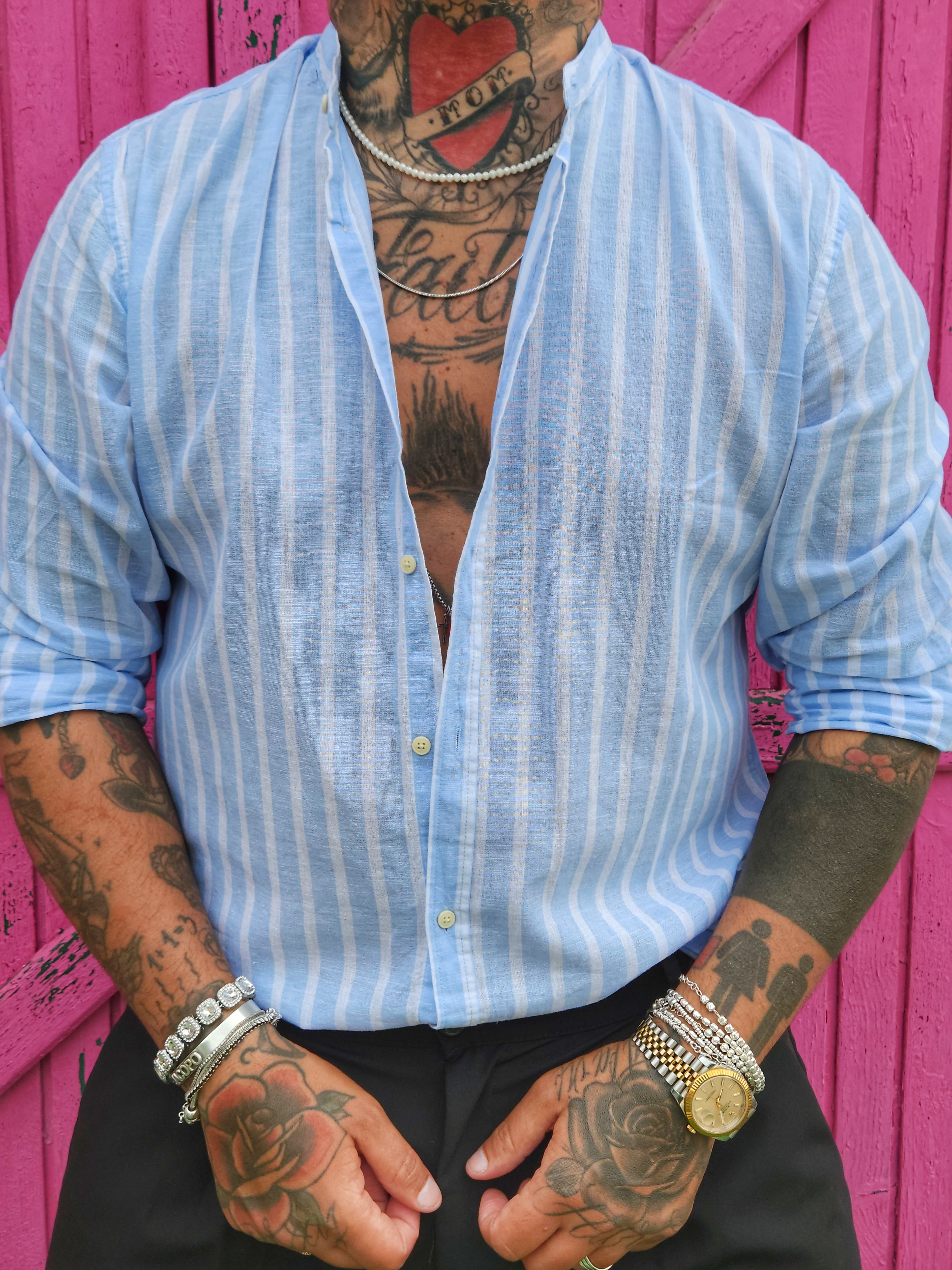 Camicia Lino Riga Sky