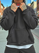 Felpa Over Cropped Black