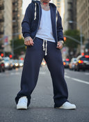 Completo Tuta Felpato Zip Black