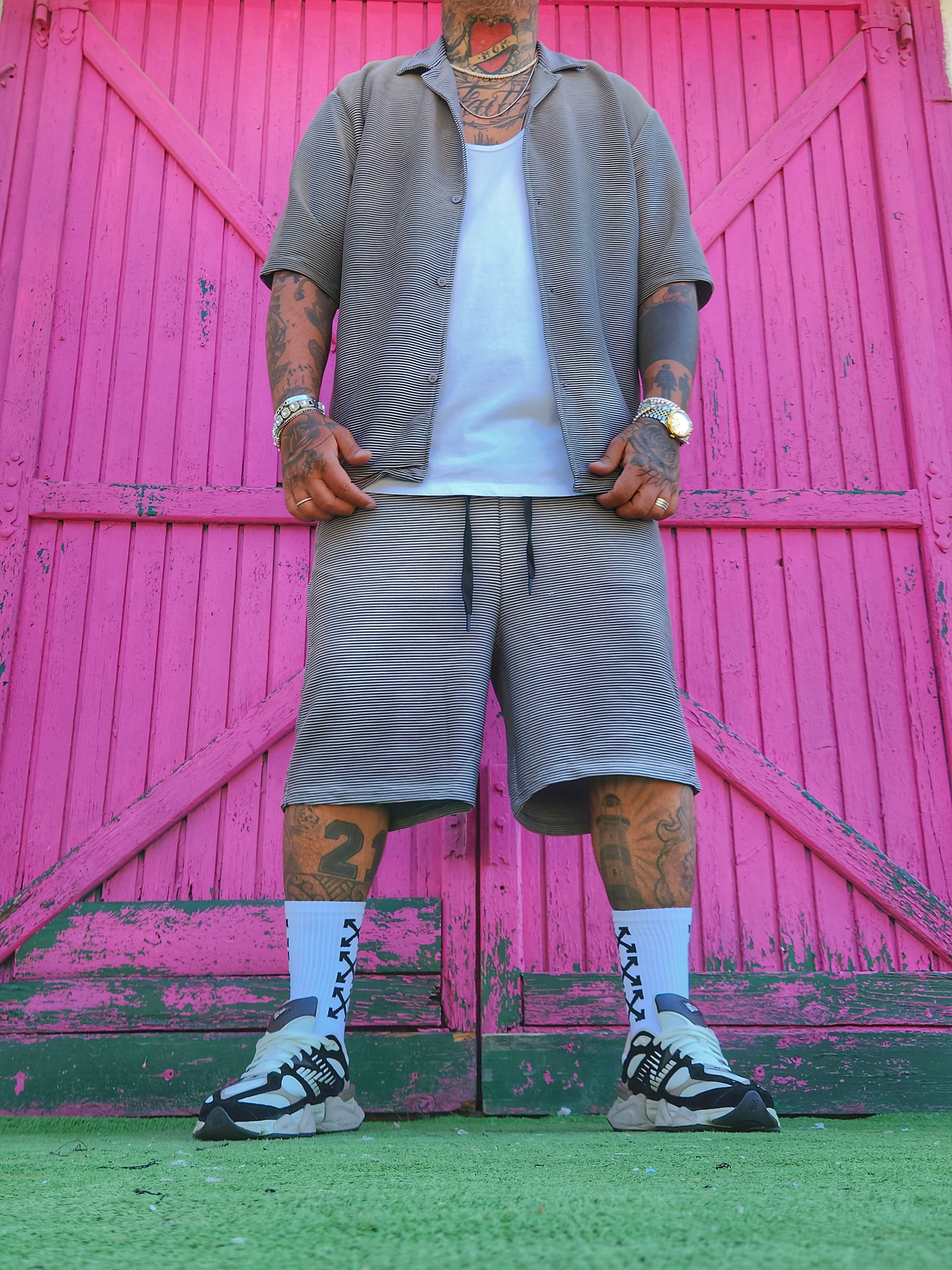 Completo Bali Grey 2 pezzi camicia + bermuda