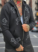 Felpa Zip Cross Black