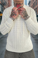 Polo Long Sleeve Traforata Cream