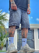 Bermuda Jeans Marmorizzato Grey