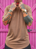 T-Shirt Arrotondata Camel