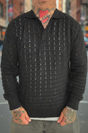 Polo Long Sleeve Traforata Black