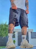 Bermuda Jeans Strappato Black