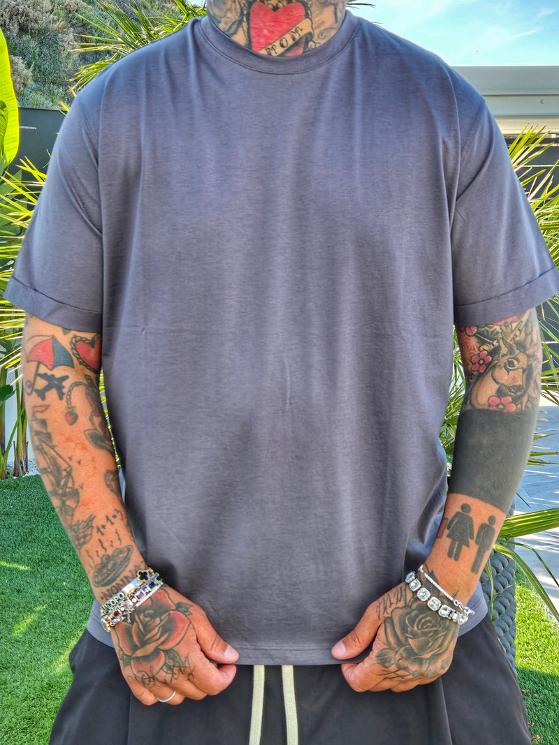 T-Shirt Filo Di Scozia Piombo