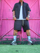 Completo New York Black 2 pezzi camicia + bermuda