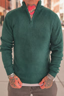 Maglione Mezza Zip Green