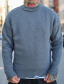 Maglione Girocollo Sfrangiato Grey