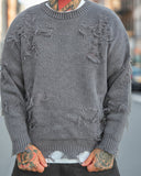 Maglione Cross Sfrangiato Dark Grey