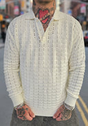 Polo Long Sleeve Traforata Cream