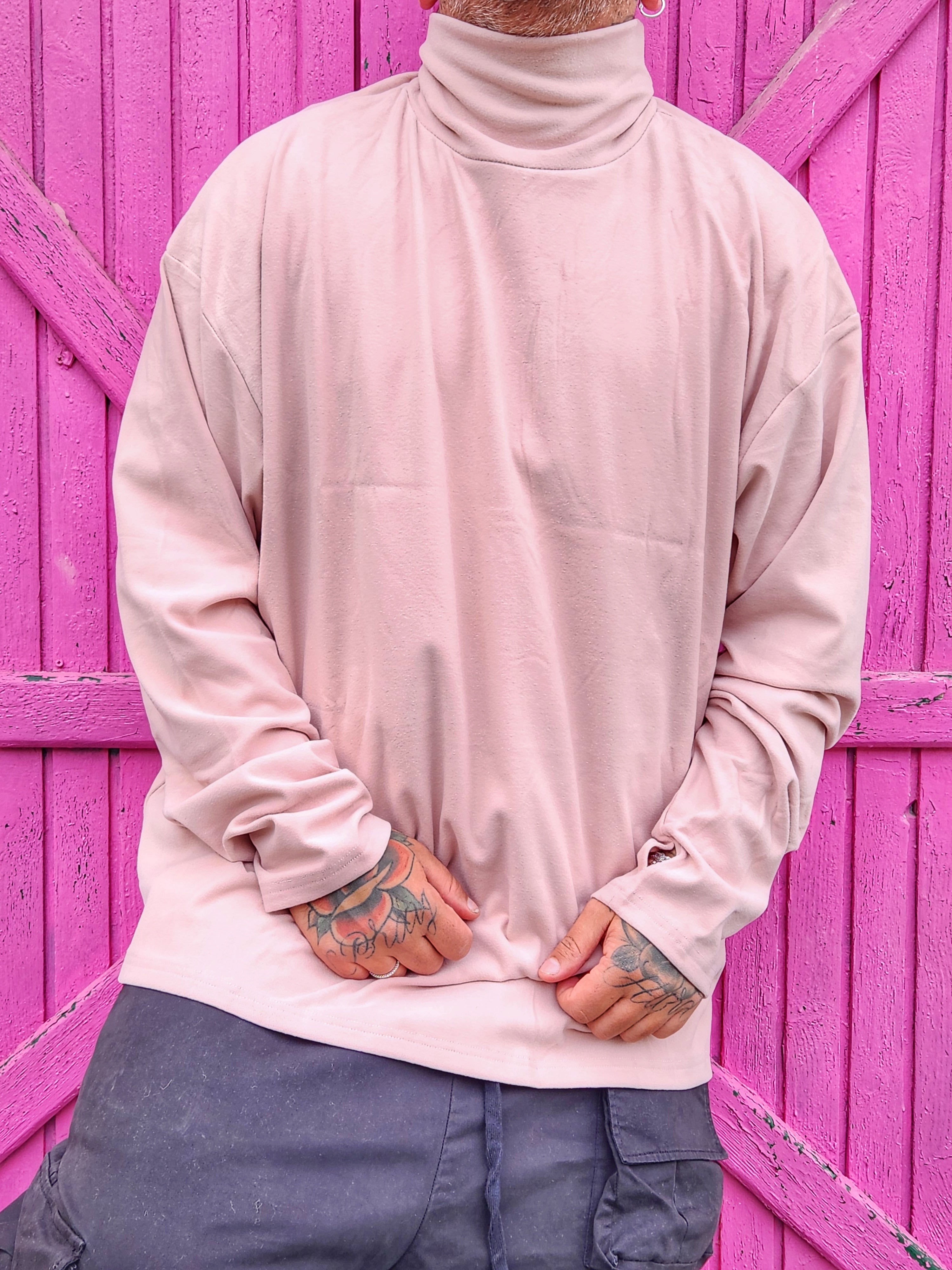 Felpone Collo Alto Rosa