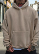 Felpa Over Cropped Beige